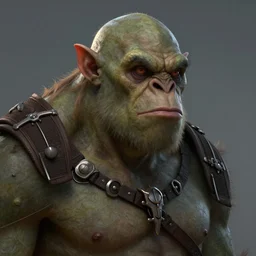 of orc portrait by greg rutkowski, trending on artstation