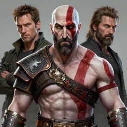 a highly detailed beautiful portrait of eminem as kratos, by gregory manchess, james gurney, james jean