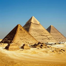 pyramids of giza in egypt, by tarsila do amaral, award winning, cinematic