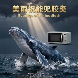 a whale using the microwave
