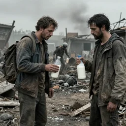 my dad returning home after many years with milk during a postapocalyptic war