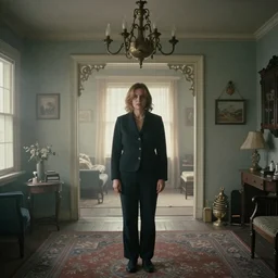 annie leibovitz photography, portrait, cosmic horror, horror, wes anderson cinematography, suburban home interior, ornate decorative, liminal space, atmospheric haze, film. film still, 1 6 mm cinematography