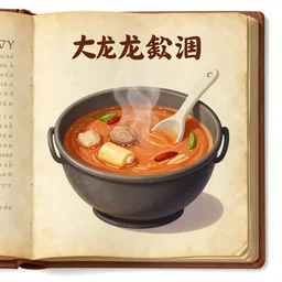 a page from a fantasy medieval recipe book showing how to make dragon soup.