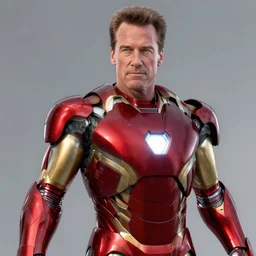 arnold schwarzenegger as tony stark iron man, hd detailed