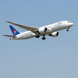 vhs footage of a boeing 787 flying in the sky