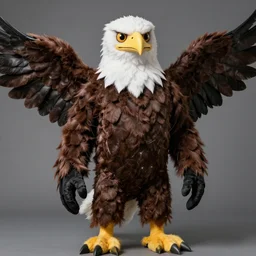 man with very cheap eagle costume