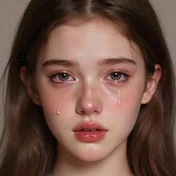 ilyana vyulnika as a young princess in the dark, crying eyes, lipgloss, portrait, closeup, cute freckles, gloss effects, and exaggerated proportions, digital art by julia razumova and mel milton, trending on artstation, 4 k high quality