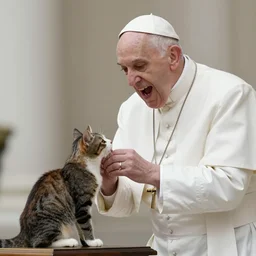 the pope screaming at a kitten