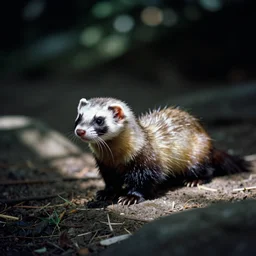 a photo of a slowbro ferret in its natural habitat, kodak ektachrome e 1 0 0 photography