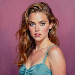 A sexy Daisy Ridley painting, vibrant