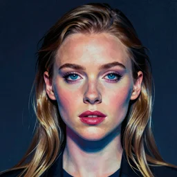 high quality portrait of rooney mara painted by mad dog jones, synthwave style