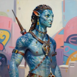 greg manchess portrait painting of light armored avatar na'vi as overwatch character, medium shot, asymmetrical, profile picture, organic painting, sunny day, matte painting, bold shapes, hard edges, street art, artstation, by huang guangjian, gil elvgren, ruan jia, greg rutkowski, gaston bussiere
