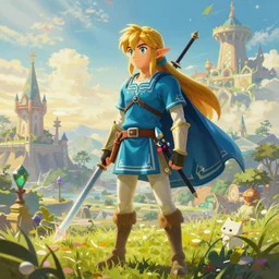 a painting of the legend of zelda by vladimir kush, highly detailed, radiant light, intricate environment, deviantart, 4 k