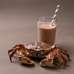 crab crab crab chocolate milk straw