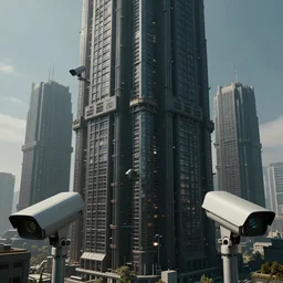 photo of a megastructure, photorealistic cyberpunk cctv cameras, higly detailed dark brutalist architechture, 3 6 0 picture, panorama, 3 5 mm slide, trending on flickr, in the style of tsutomu nihei, zachary corzine, zhelong xu