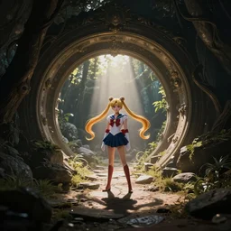 fantasy world portal by Sailor Moon dramatic lighting, cinematic establishing shot, extremely high detail, photorealistic, cinematic lighting