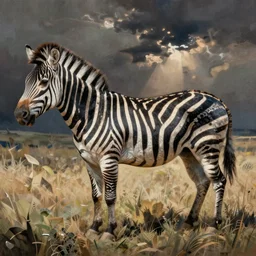 zebra. art by louis wain