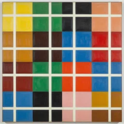 a painting of a grid of 1 0 2 4 squares, color chart, by gerhard richter, lacquer on canvas, 1 0 2 4 farben, abstract, geometric, sharp focus, highly detailed, 8 k, hd