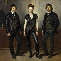 solomon joseph solomon and richard schmid and jeremy lipking victorian loose genre loose painting full length portrait painting of a young beautiful woman punk rocker