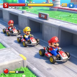 mario kart in ww 2 trenches, ingame screenshot, highly detailed