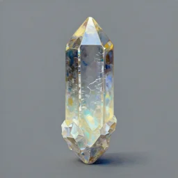 a painterly stylized!! glowing titanium quartz crystal!! by james gilleard