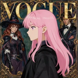 anime, mage, witch, vogue, intricate oil painting, trending on artstation, john singer sargent, greg rutkowski, side profile, pink hair