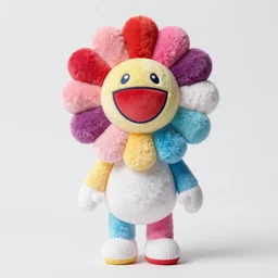 CHOI YUJIN as a plushie designed by takashi murakami, HYPER REALISTIC VFX SIMULATION