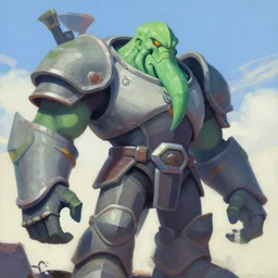 greg manchess portrait painting of huge armored cthulhu as overwatch character, medium shot, asymmetrical, profile picture, organic painting, sunny day, matte painting, bold shapes, hard edges, street art, trending on artstation, by huang guangjian and gil elvgren and sachin teng