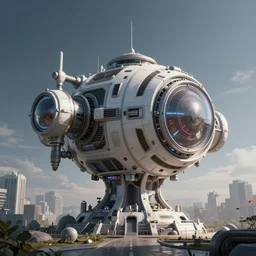 a gigantic cyberpunk time machine, advertisement photography, digital art.