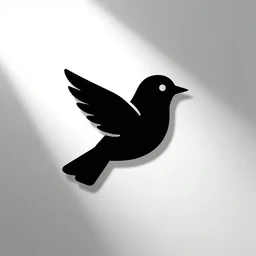 simple black bird logo, aviation icon, clean, sharp edges, white background