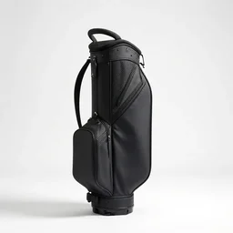 minimalist golf bag, professional product shot, isolated on a pure white background, centered, entire object in frame, sharp focus, soft studio lighting