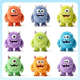 catalogue of grow your own monster kits, brightly colored,