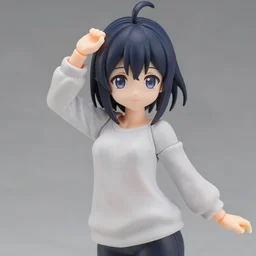 figurine of cereal wearing a comfy blouse, personification, tsurime eyes, tareme eyes, eyes by kon satoshi, pvc figure, dynamic pose, featured on amiami, beautiful composition, 4 5 mm lens, focal length 2, high detail