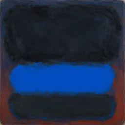 painting, black and blue, in the style of mark rothko