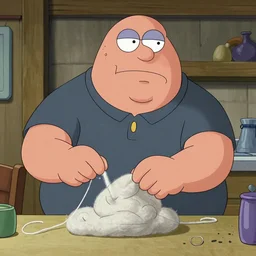 Peter Griffin made out of wool