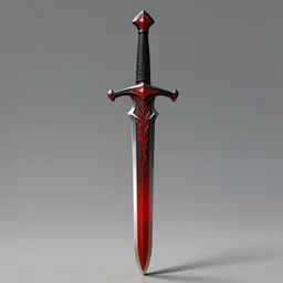symmetric, black and red fantasy sword, elegant, highly detailed, digital painting, 4k, HDR, concept art, smooth, sharp focus, illustration, matte finish, high contrast, 3d depth, masterpiece, vivid colors, artstationhd