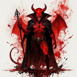 predator devil vampire, by guy denning, sandra chevrier, simon bisley and fintan magee, ismail inceouglu, mystic high contrast, vivid colors, splatter, grunge,