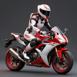 maiko riding a motorbike, fluent composition, red white and black, concept art, ambient light, 4 k, intricate details, highly professionally detailed, cgsociety, highly detailed -