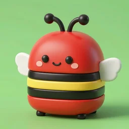 kawaii bee hive in crimson and black color scheme