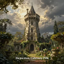 The abandoned wizard\'s tower in the overgrown garden. Dragon Magazine.