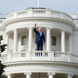 Joe biden doing a dab on the roof of the white house, hyper realistic, 4k