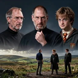 john lennon, steve jobs, harry potter, and gabe newell meeting each other
