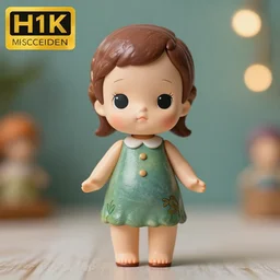 high quality presentation photo of a cute pocelain doll, Mark Ryden style,, photography 4k, f1.8 anamorphic, bokeh, 4k, Canon, Nikon