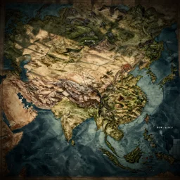 an ancient map of an imaginary continent