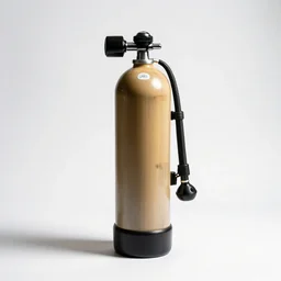 bamboo scuba tank, photorealistic, isolated on a pure white background, centered, entire object in frame, sharp focus, soft studio lighting