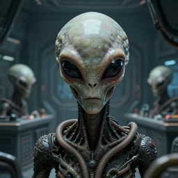dead bodies of aliens brainsuckers inside the control room of ufo, perfect face, cyberpunk, fine details, studio lighting, subtle shadows, art by katsuya terada, photorealism, hyper realism, octane render, hyper detailed, canon eos r 3, f / 1. 4, iso 2 0 0, 1 / 1 6 0 s, medium shot, 8 k, raw, unedited, in - frame,