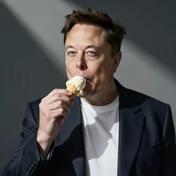 Elon Musk eating ice cream