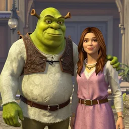 Shrek and fiona in GTA San Andreas, cinematic shot, highly detailed, 4k