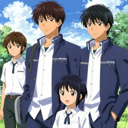 boy's love anime high school noon scene, high detail concept art, perfect proportions fine face, tall handsome guys, romantic undertones, avant designer uniform, vivid colors, realistic shaded lighting poster fantasy art kazue kato, katsuhiro, jeremy lipking and michael germash, makoto shinkai, loish, best selling artist