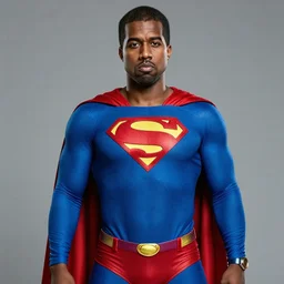 Kanye West as superman 4k quality super realistic